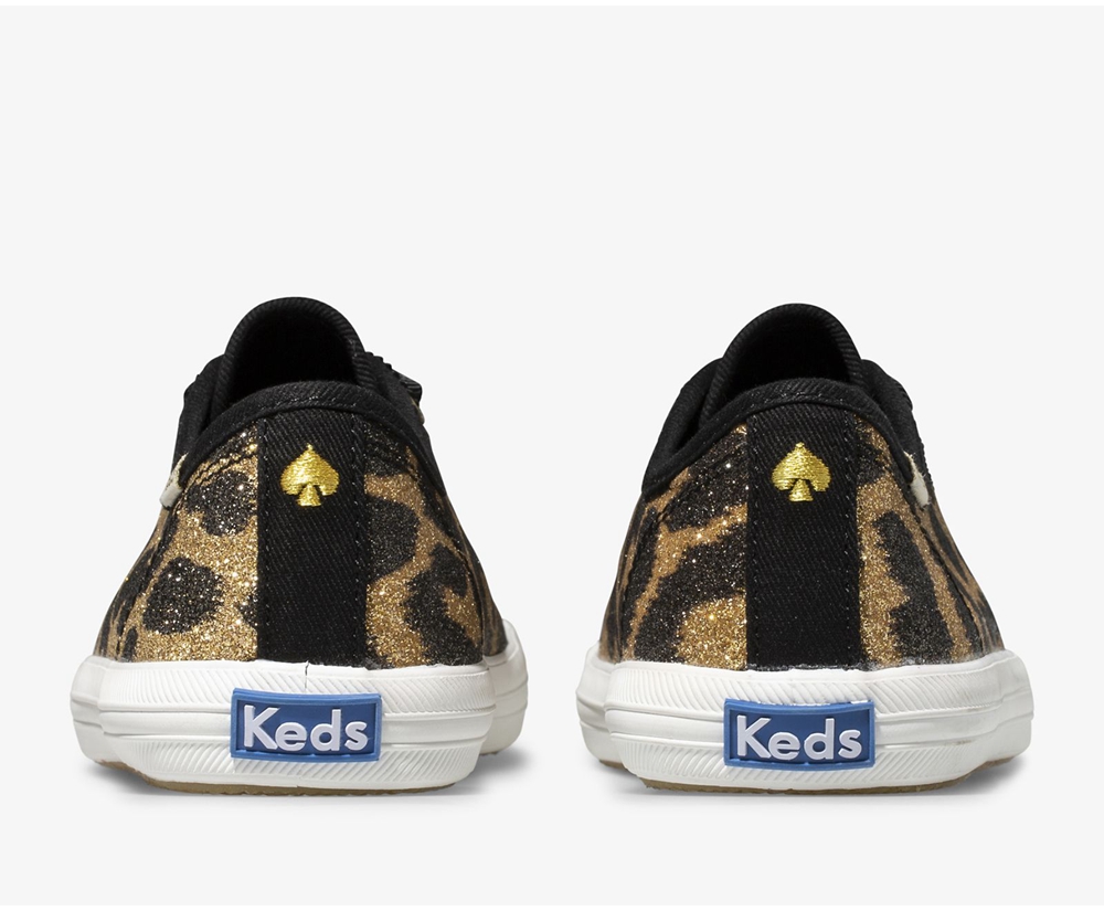 Πανινα Παπουτσια Παιδικα - Keds Kate Spade New York Kickstart Glitter Leopard - Λεοπαρ - ULZNE0158